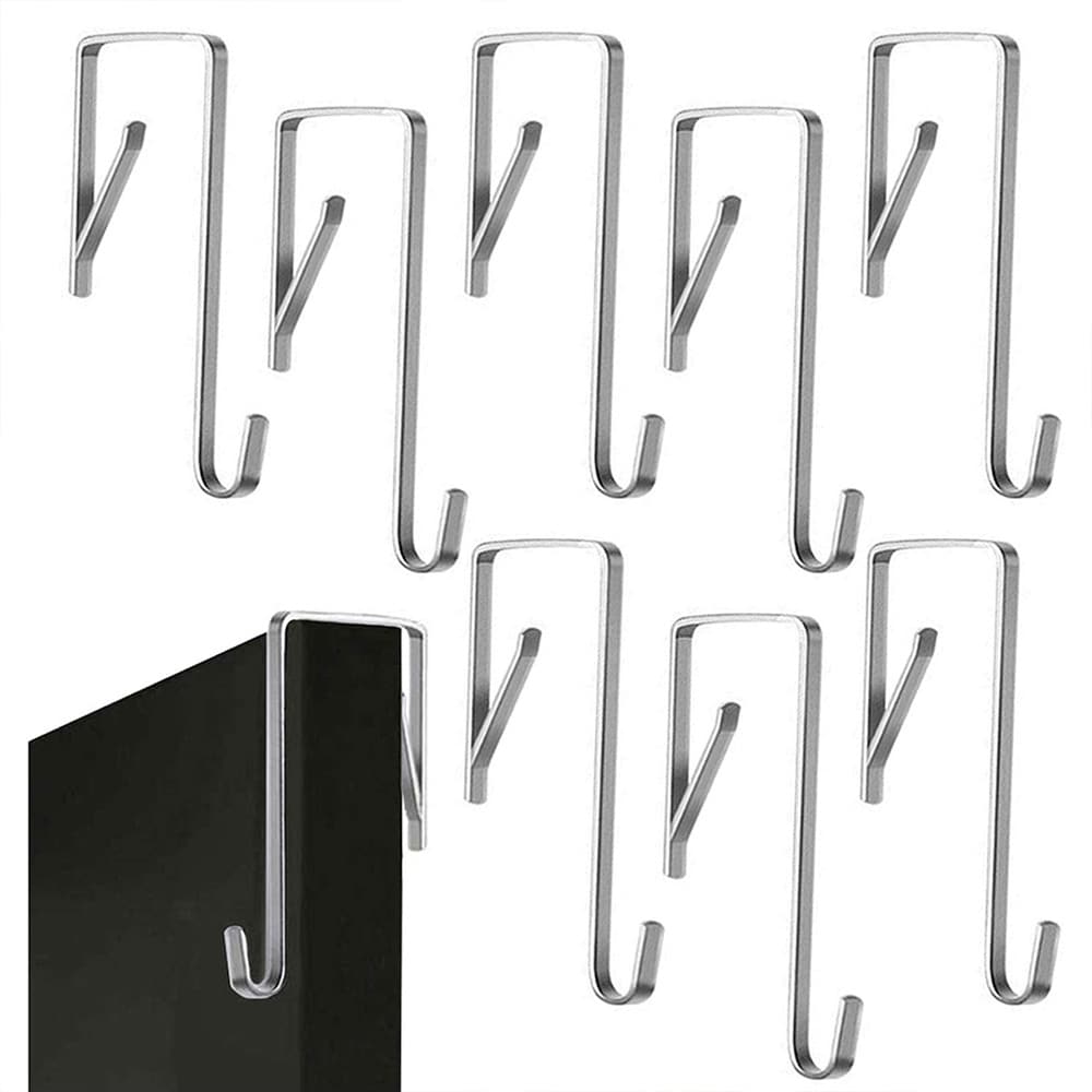 Justerbar dörrkrok i metall 10-pack - Silver / Dörrhängare i metall / Hängkrok för dörr