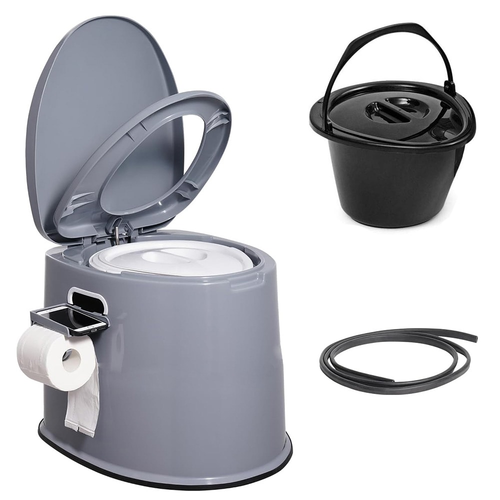 Kannettava WC / retki-WC ja camping-wc irrotettavalla säiliöllä, enintään 200 kg – harmaa