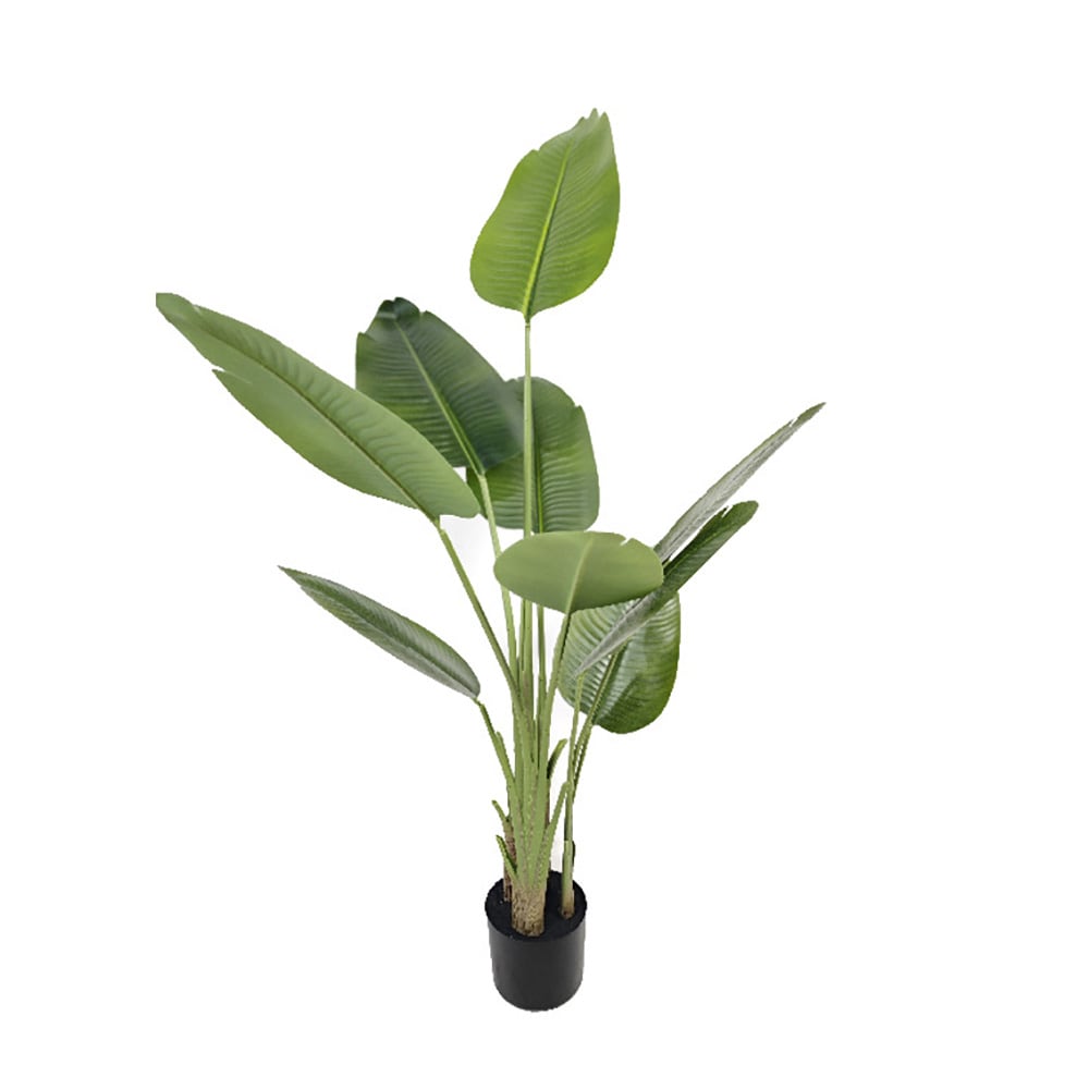 Konstgjord palm / palmträd i kruka / tropisk konstväxt 120 cm – grön/svart Traveller Palm
