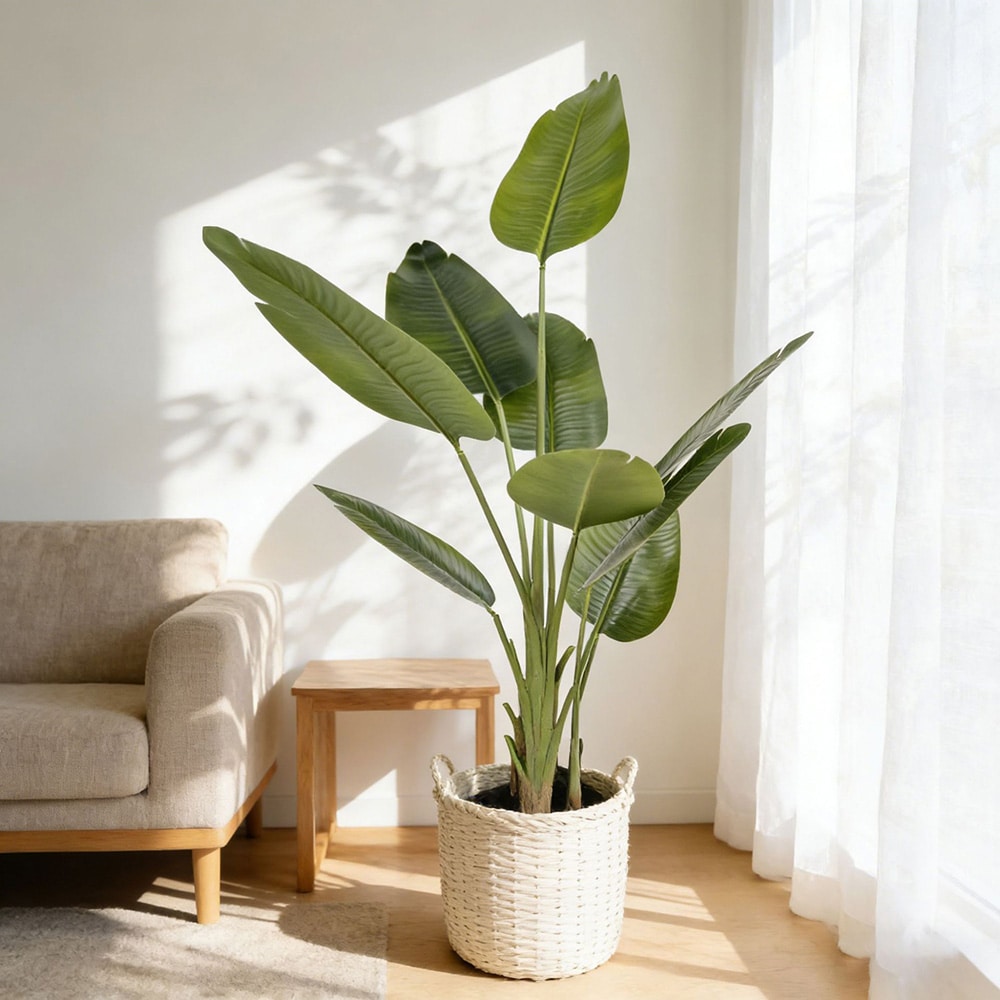 Konstgjord palm / palmträd i kruka / tropisk konstväxt 120 cm – grön/svart Traveller Palm