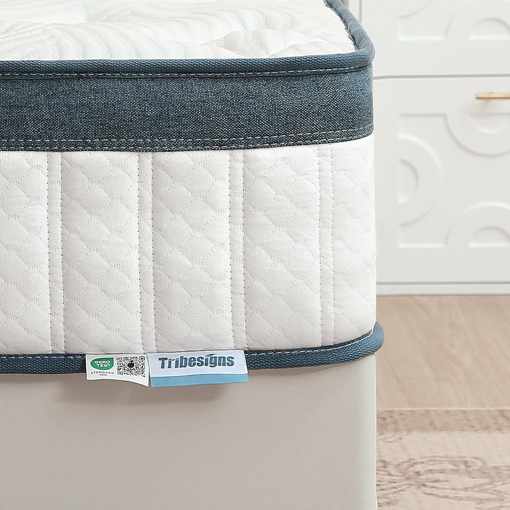 Pocketresårmadrass 120x200x25 cm H3 / medelfast madrass med minnesskum / 7-zons resårmadrass med pocketfjädrar