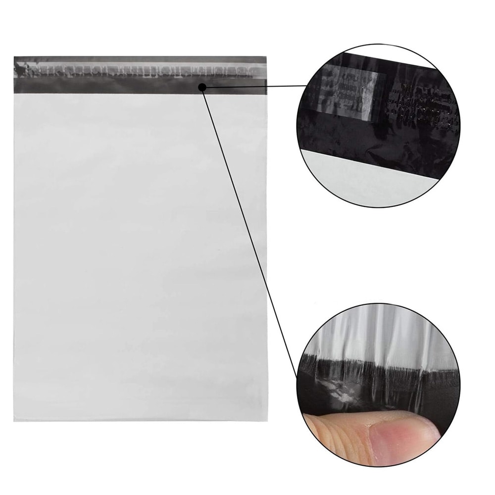 Vita fraktpåsar 100-pack / självhäftande e-handelspåsar i PE-plast 28×42 cm