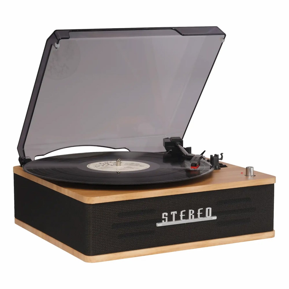 Denver VPB-262LW retro skivspelare med Bluetooth / vinylspelare med inbyggda högtalare / LP-spelare