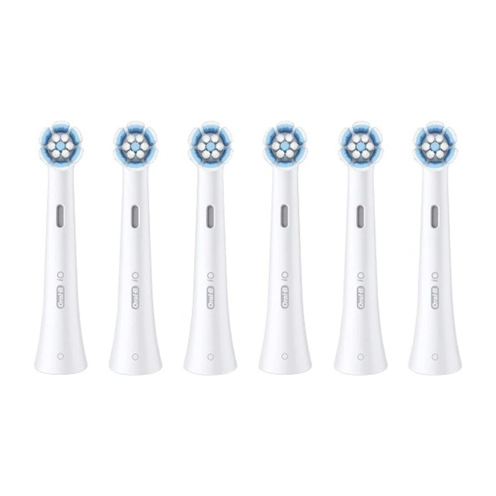 Oral-B iO Gentle Care borsthuvuden 6-pack / mjuka eltandborsthuvuden för känsligt tandkött / vita