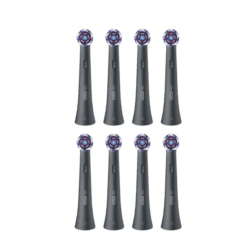 Oral-B iO Radiant White borsthuvuden 8-pack / eltandborsthuvuden för vitare tänder / svarta