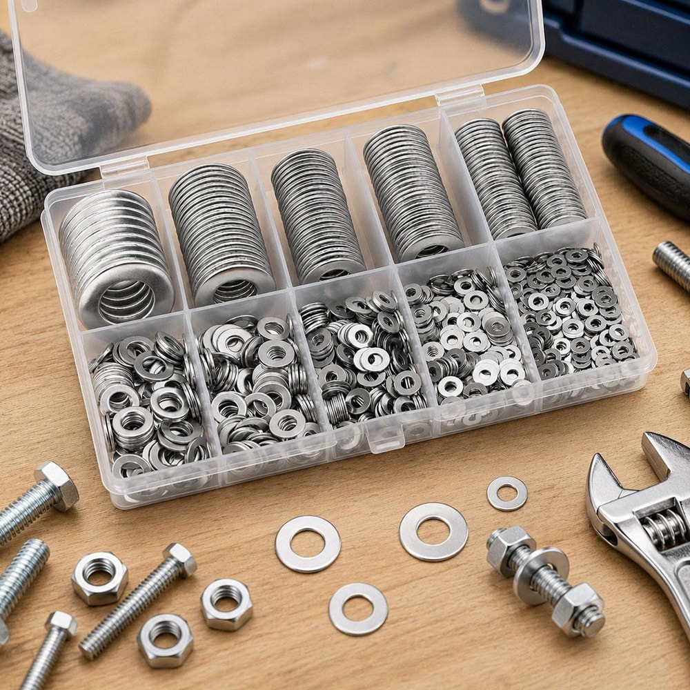 Låda med brickor M2-M12 - 580 delar / Bricksortiment / Planbrickesats