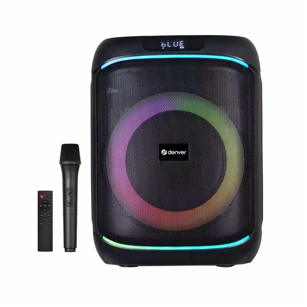 Denver Partyhögtalare 40W med LED och mikrofon / Bluetooth-högtalare / Festhögtalare