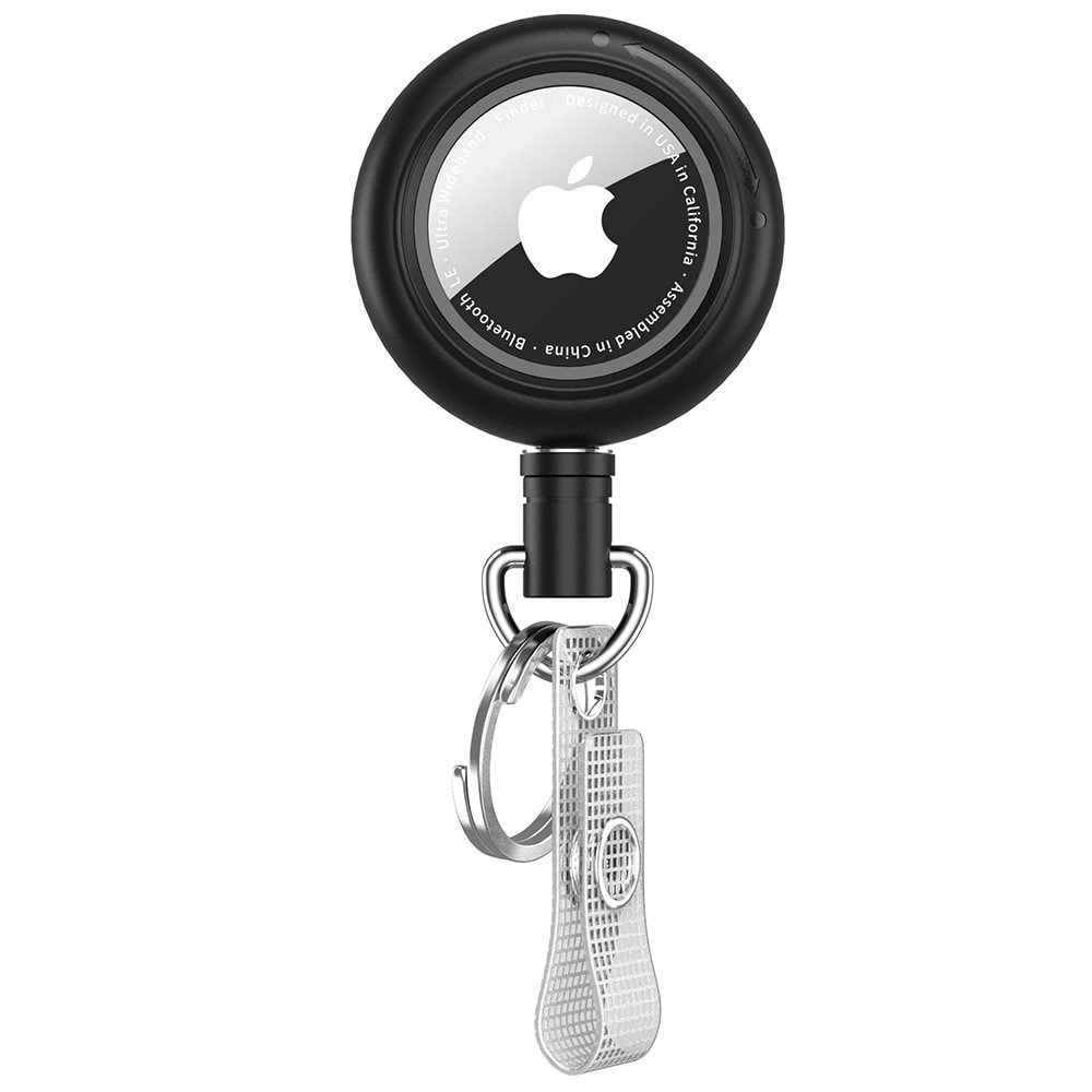 Skyddsfodral med resårrem för Apple AirTag (1/2) - Svart / AirTag-fodral / Spårbricksfodral