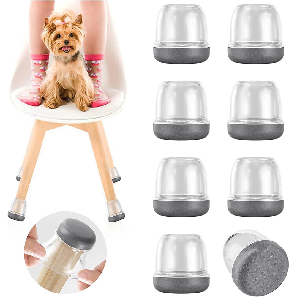 Runda möbeltassar/benöverdrag - 8-pack, storlek XL (Ø30-40 mm) / Möbelbensskydd / Stolsbensskydd