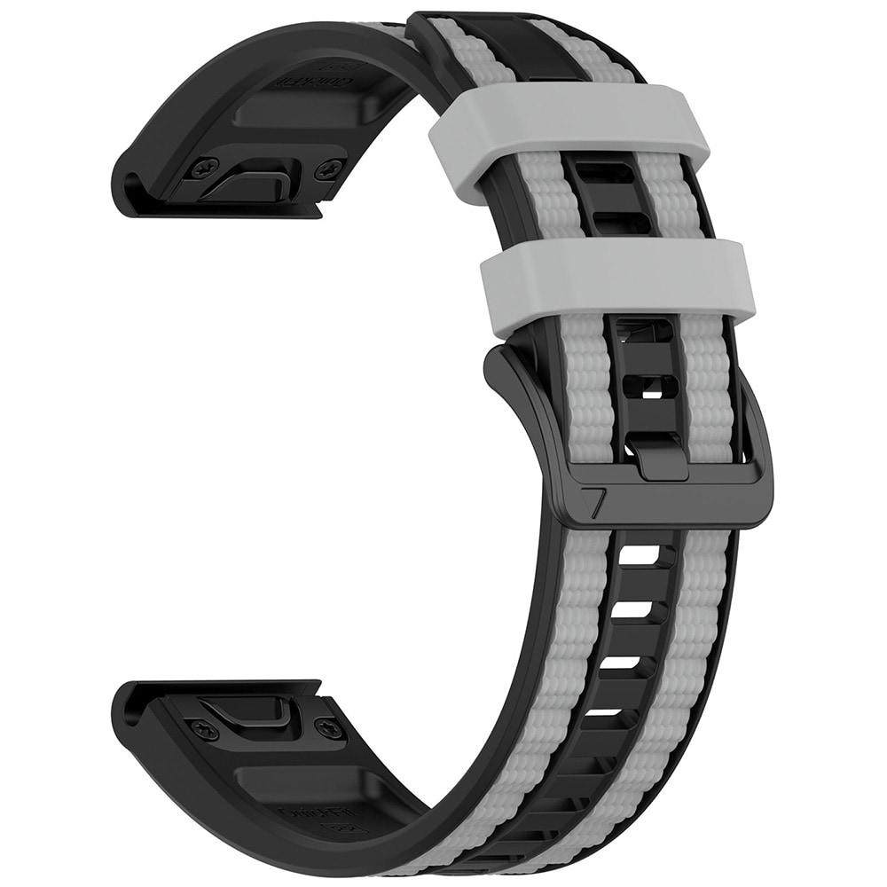 Klockarmband i silikon för Garmin Fenix 8/7X Pro (26 mm) - Svart/Grå / Klockarmband / Smartklockearmband