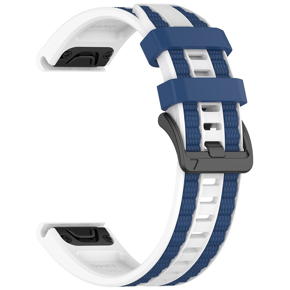 Klockarmband i silikon för Garmin Fenix 8/7X Pro (26 mm) - Vit/Blå / Klockarmband / Smartklockearmband