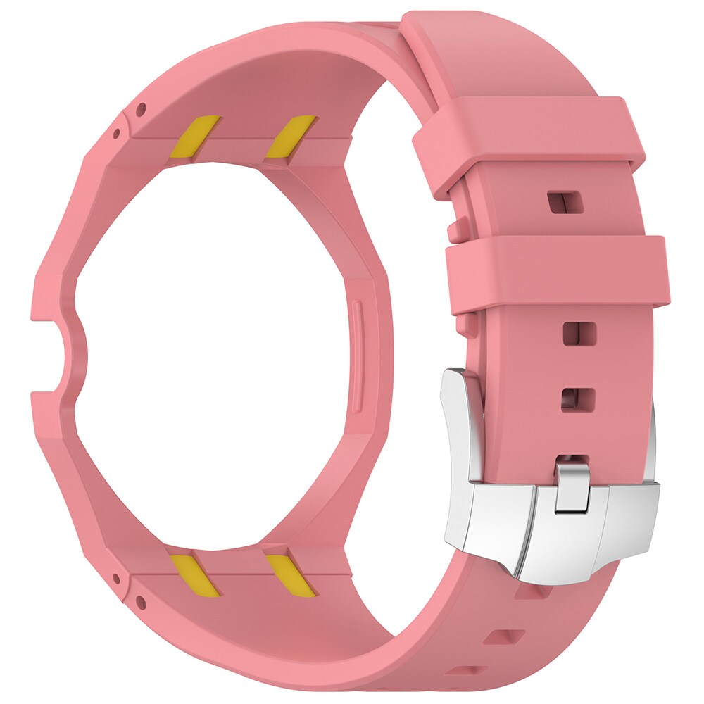 Silikonarmbånd til Swatch × Audemars Piguet – Rosa/Gul / Armbånd / Armbånd til smartklokker