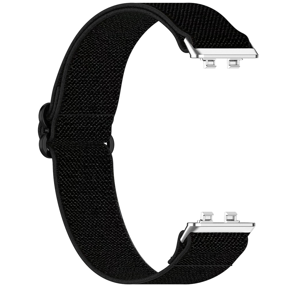 Elastiskt klockarmband i nylon för Huawei Band 11 Pro - Svart / Nylonarmband / Elastisk rem