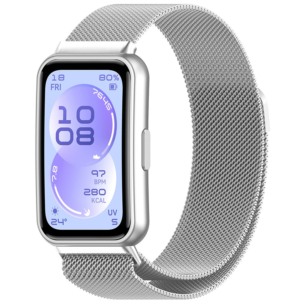 Magnetisk metallarmbånd til Huawei Band 11 Pro – Sølv / Metallarmbånd / Magnetrem