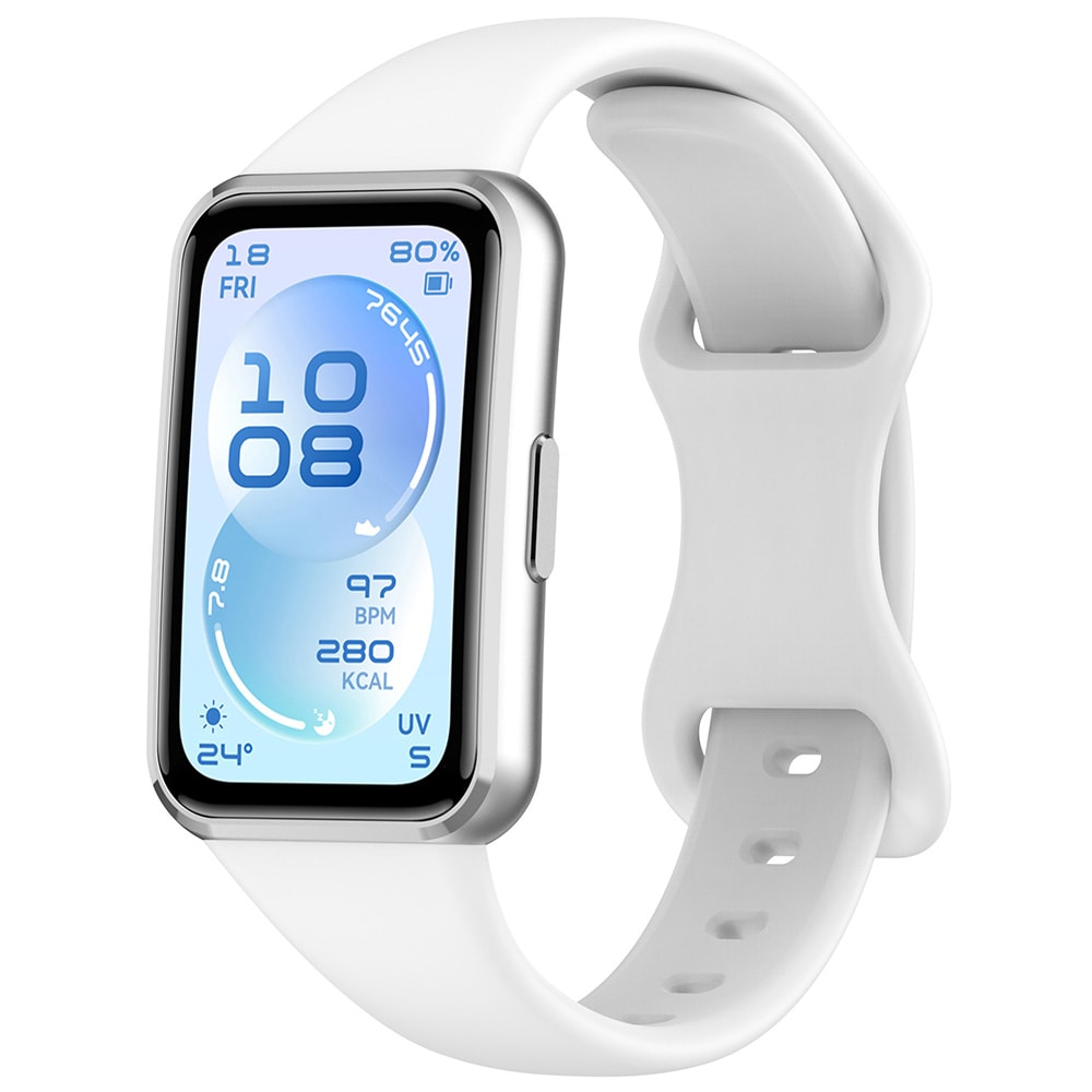 Silikonarmbånd til Huawei Band 11 Pro – Hvit / Silikonarmbånd / Sportarmbånd
