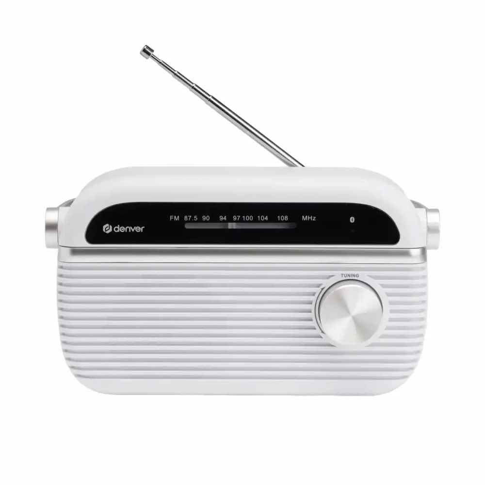 FM Radio med bluetooth - Vit / FM-radio / Bluetooth-radio