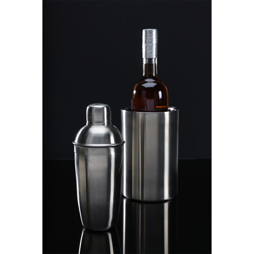 Barsæt i 2 dele / cocktailshaker 500 ml og vinkøler i rustfrit stål