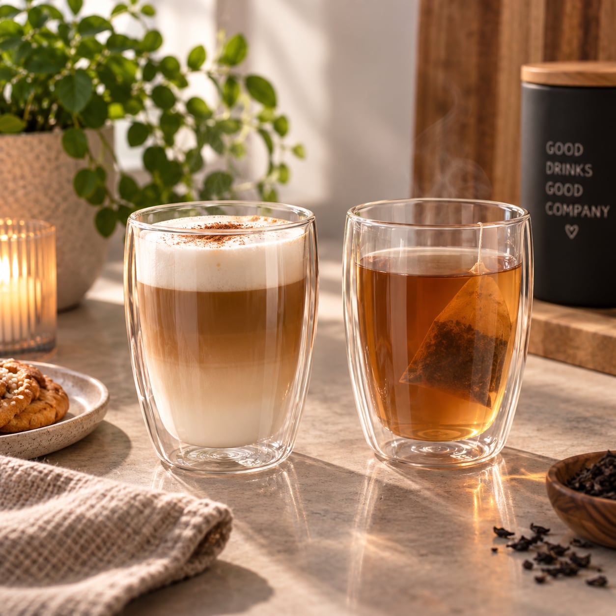 Dubbelväggade kaffe-/teglas 350ml 2-pack / Termoglas / Latteglas