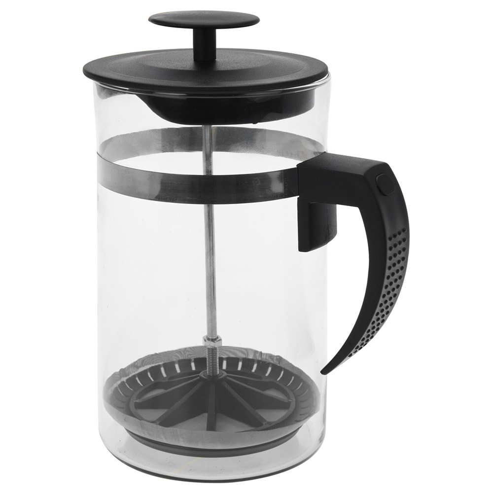 Presskanna för kaffe i glas 1 liter - Svart / Fransk press / Kaffepress