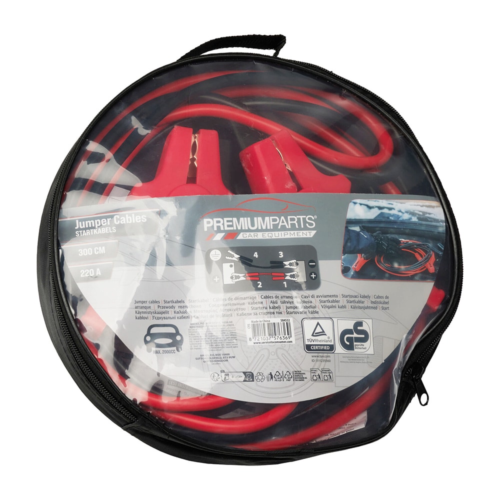 Startkablar för bil 3m 220A / Startkabelset / Batterikablar