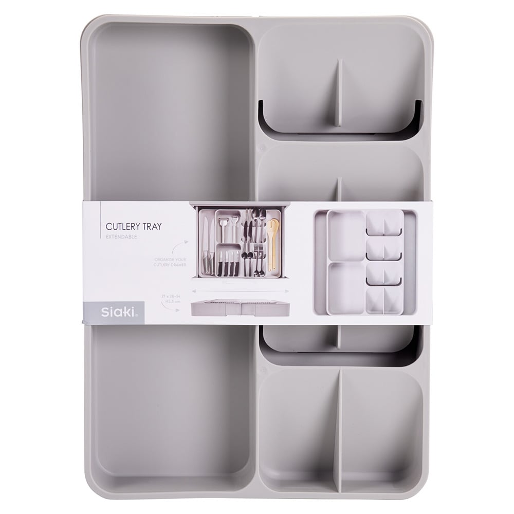 Utdragbar bestickinsats 28-54x39cm / Justerbar besticklåda / Bestickorganiserare