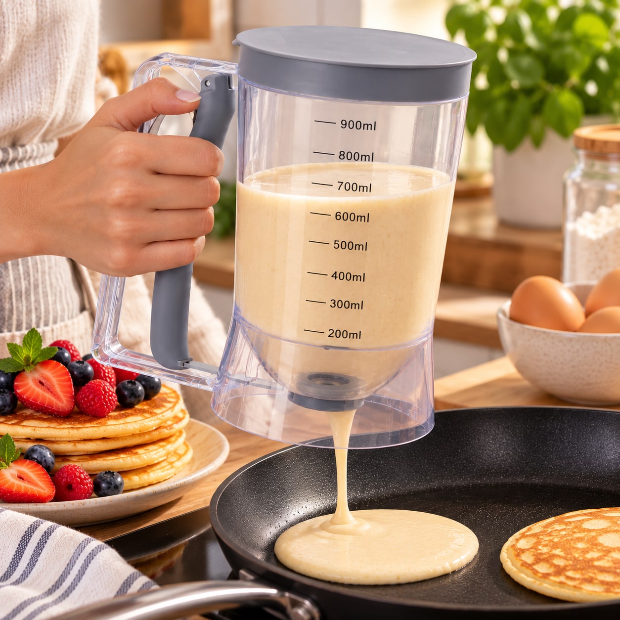 Smetdispenser för pannkakor 900ml / Smetflaska / Doseringsflaska för smet