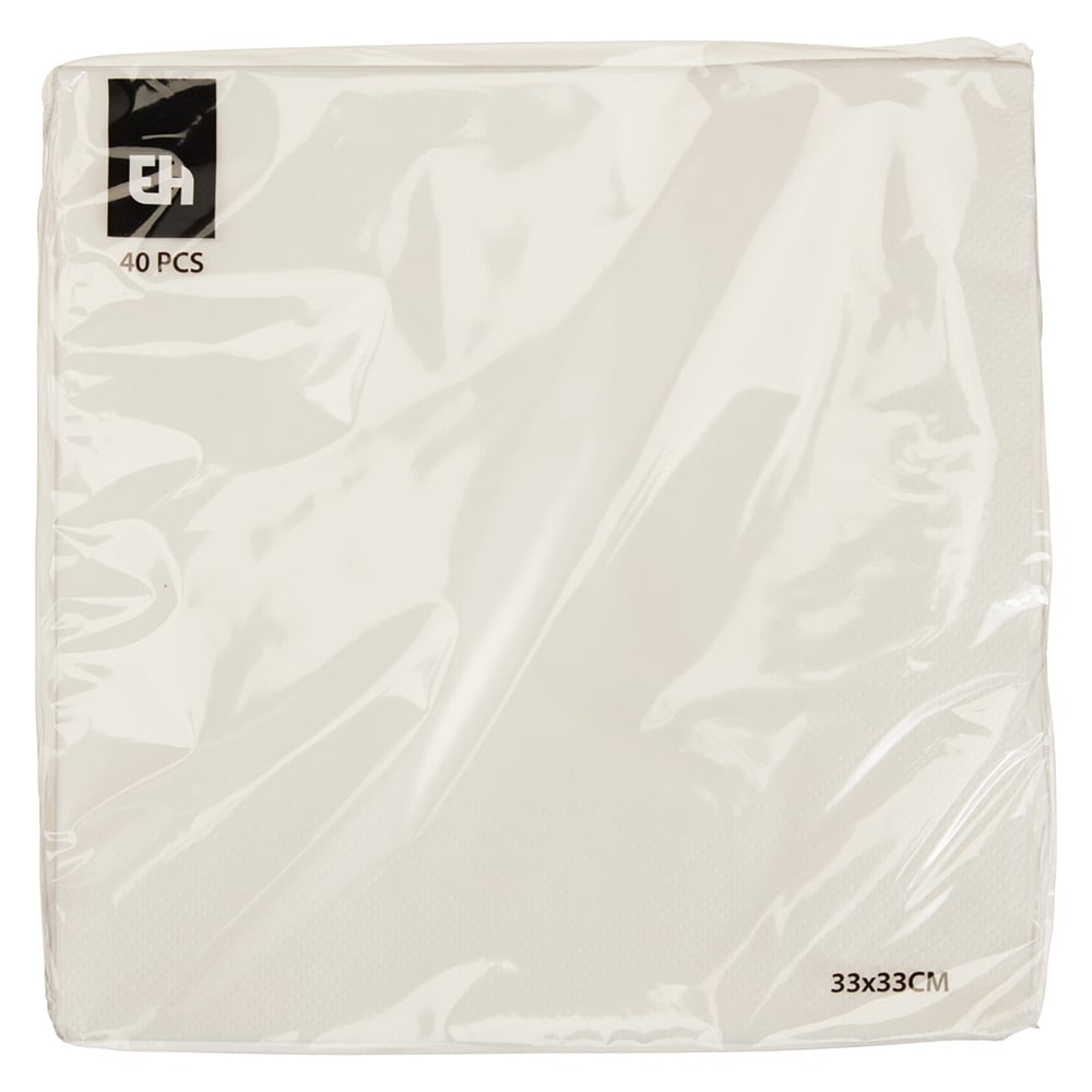 Servetter i papper 33x33cm 2x40-pack - Vit / Pappersservetter / Servetter för dukning
