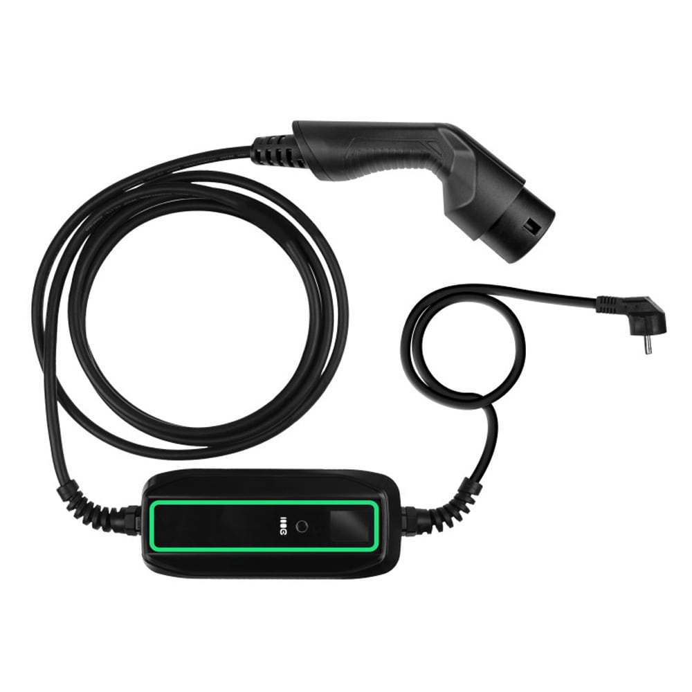 Green Cell EV PowerCable EV16 sähköauton matkalaturi 3,6 kW 16 A, Type 2–Schuko, LCD, IP66