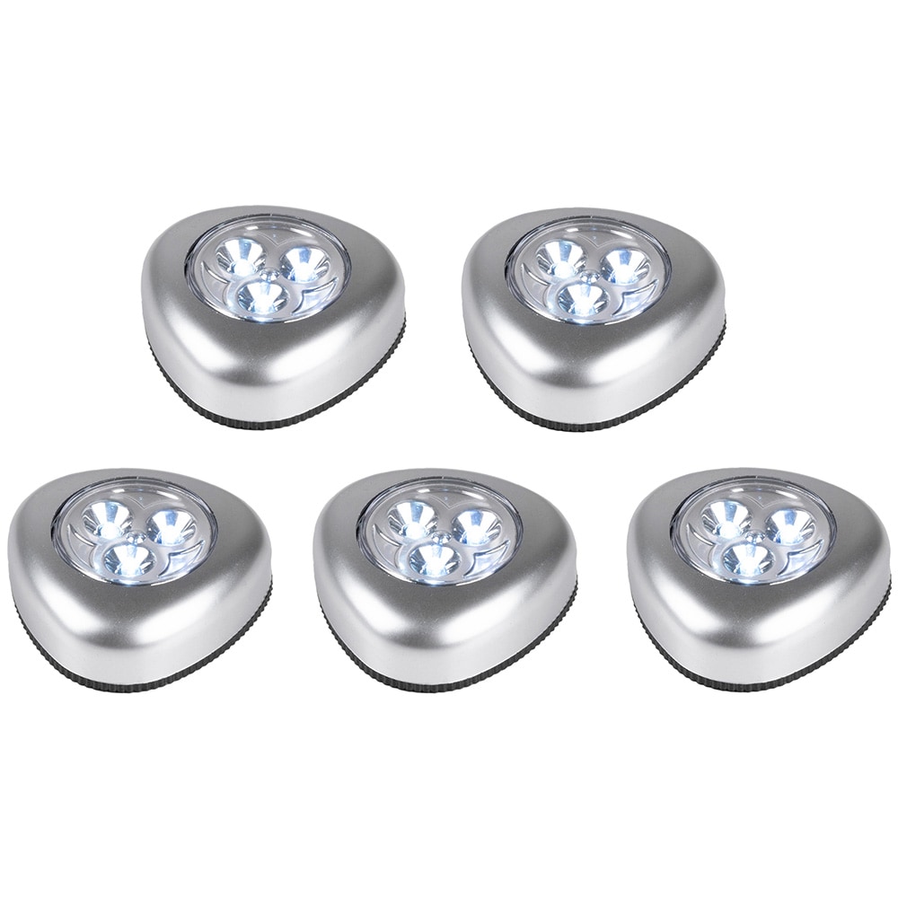 Batteridrivna Spotlights LED Ø70 mm 5-pack / Trycklampor / Självhäftande LED-ljus