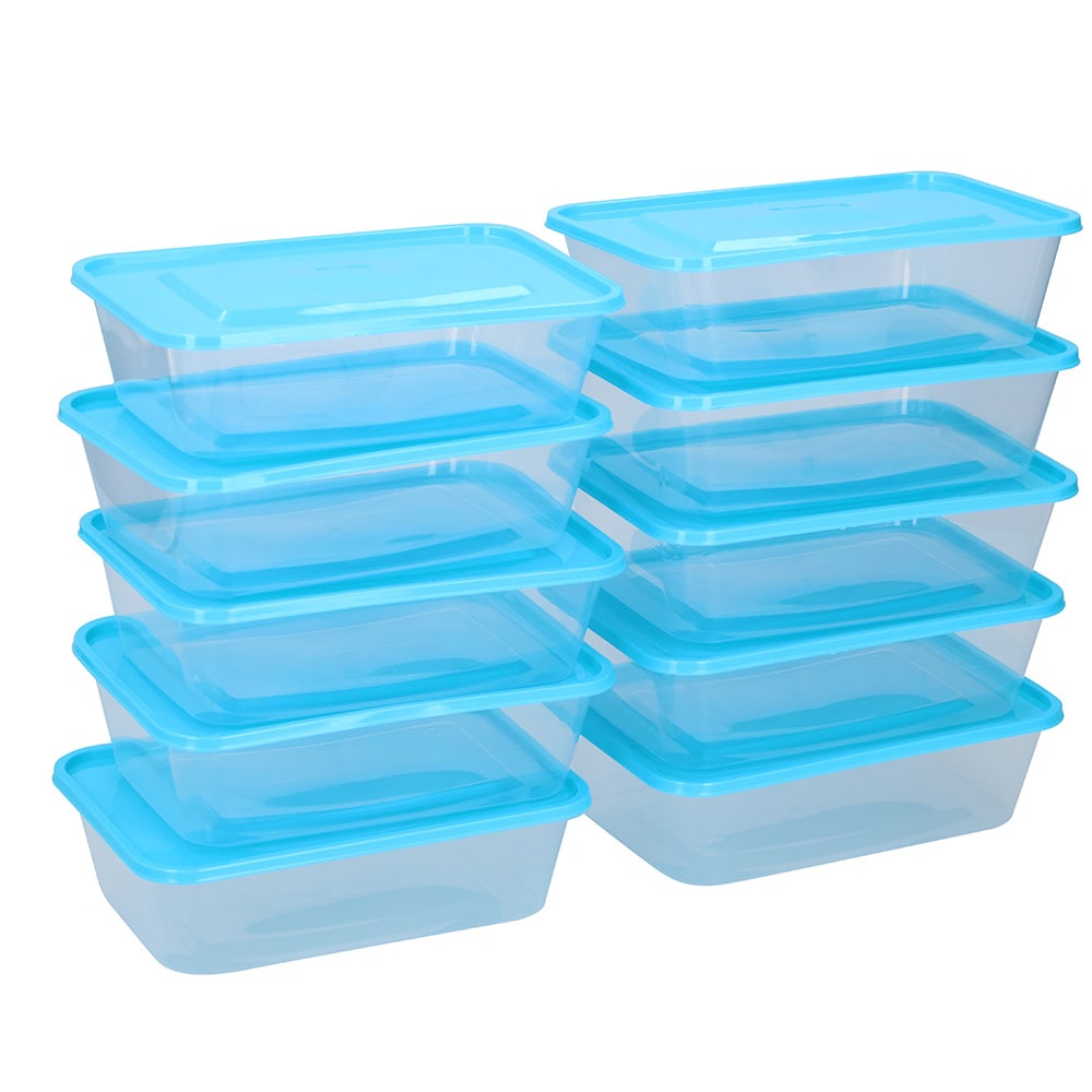 Förvaringsburkar med lock 600 ml 10-pack / Matlådor med lock / Matförvaringsburkar