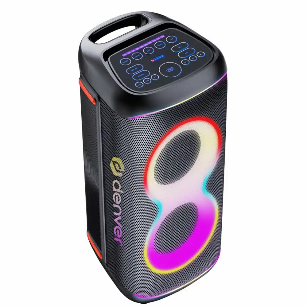 Denver BPS-370 Partyhögtalare med mikrofon och LED / Bluetooth-högtalare / karaokehögtalare