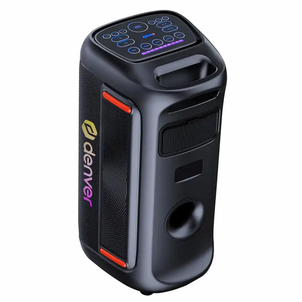 Denver BPS-370 Partyhögtalare med mikrofon och LED / Bluetooth-högtalare / karaokehögtalare