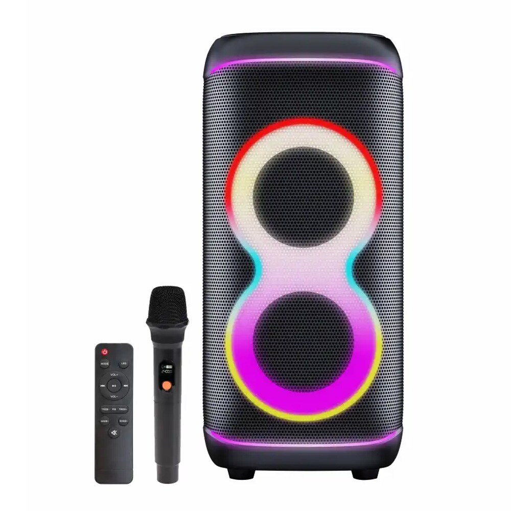 Denver BPS-370 Partyhögtalare med mikrofon och LED / Bluetooth-högtalare / karaokehögtalare