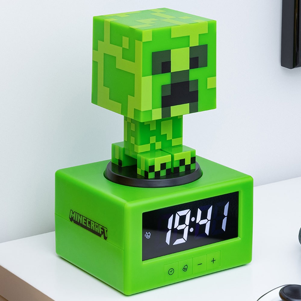 Paladone Creeper Väckarklocka / Minecraft-väckarklocka / Creeper-lampa