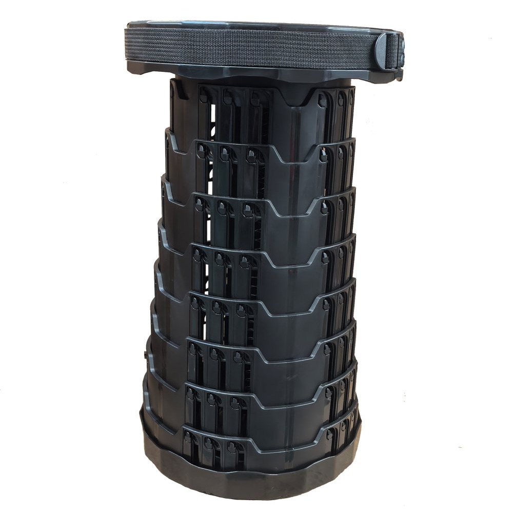 Hopfällbar Pall 25cm x 6-45cm / Teleskopisk campingpall / Portabel sittpall med bärrem