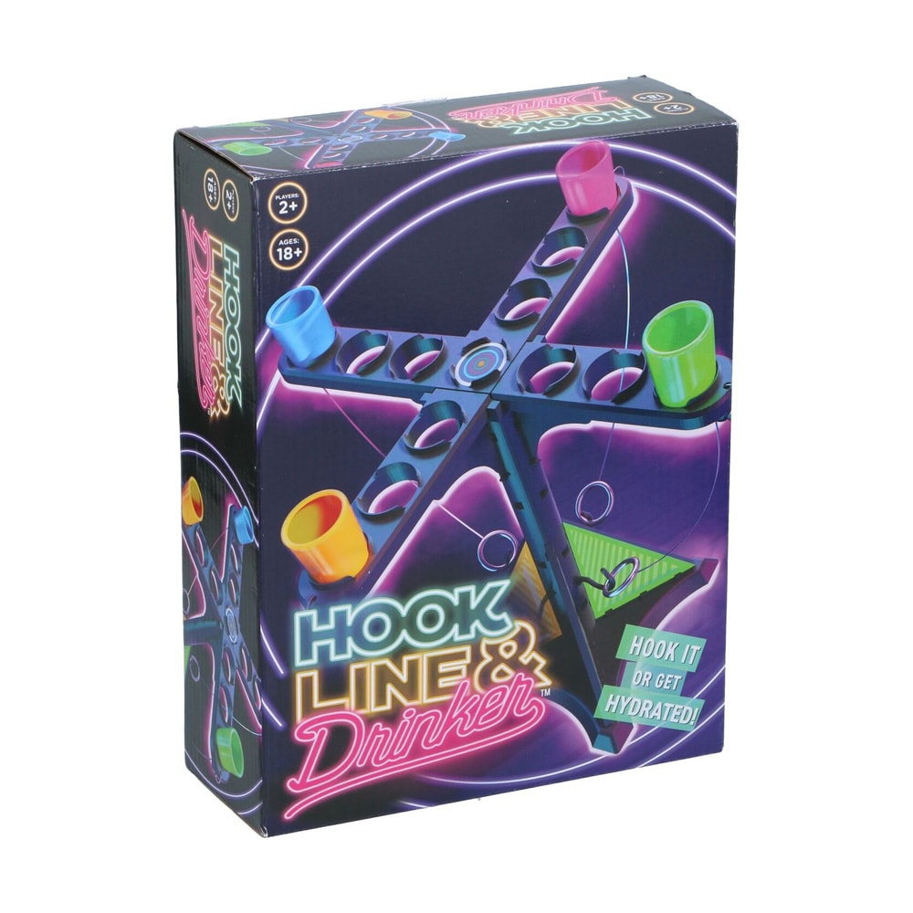 Partyspel Hook Line And Drinker / Dryckesspel med ringkastning / Vuxenspel för 2-8 spelare