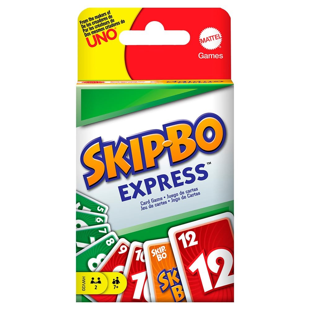 Uno Skipbo Express Kortspel / Skip-Bo-snabbspel för två / Resekortspel med stigande serier