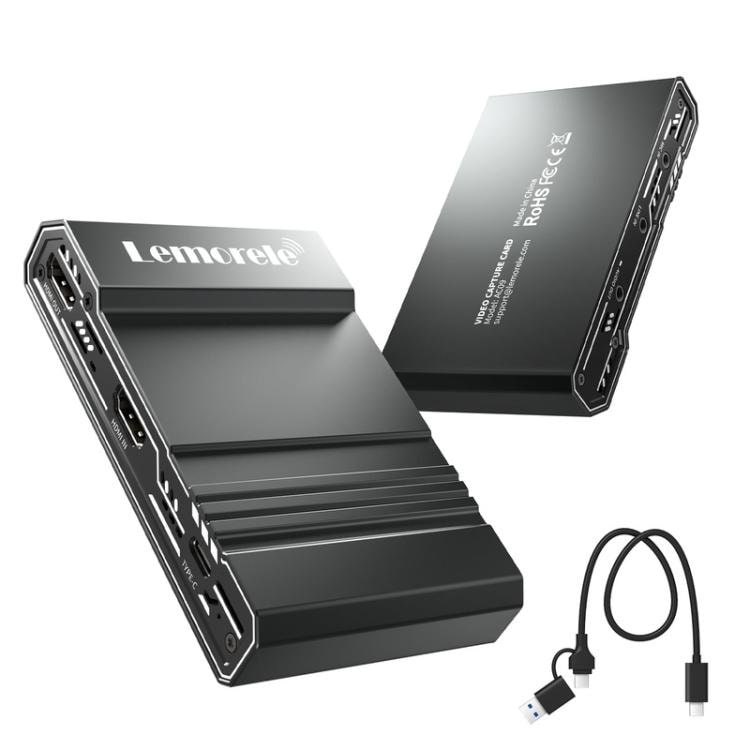 Lemorele AC09 videoinspelningskort 4K / inspelningskort för video / capture card 1080p 60 fps – Svart