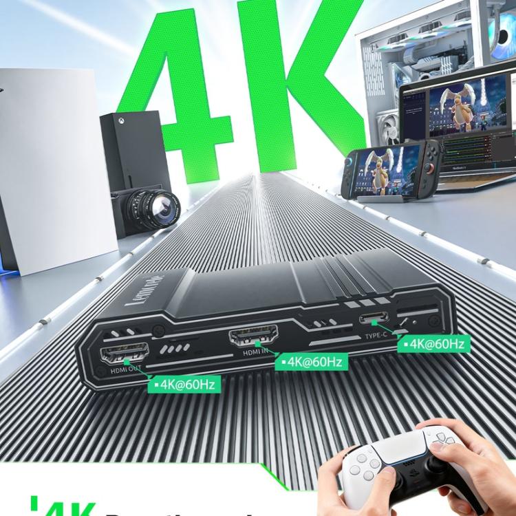 Lemorele AC09 videoinspelningskort 4K / inspelningskort för video / capture card 1080p 60 fps – Svart