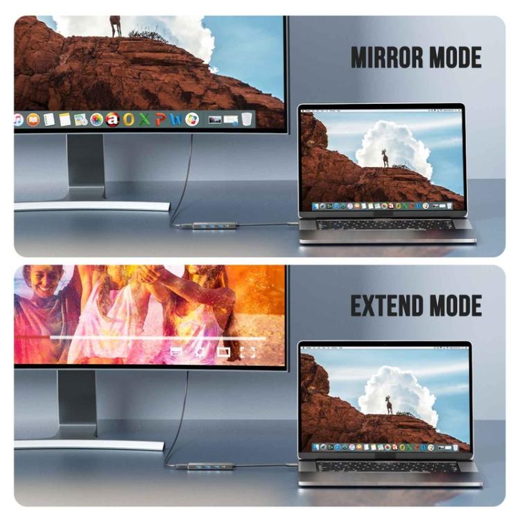 Lemorele TC22L 5-i-1 USB-C-dockningsstation / USB-C-hubb med 4K HDMI, Gigabit Ethernet och 100 W PD