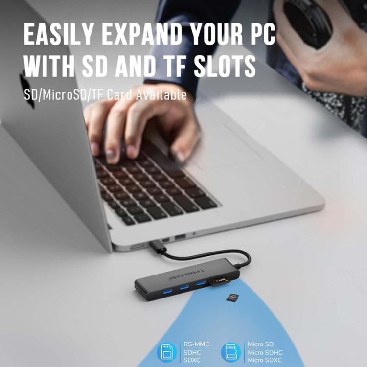 Lemorele TC23L 6-i-1 USB-C-dockningsstation / USB-C-hubb med 4K HDMI, Gigabit Ethernet och 100 W PD
