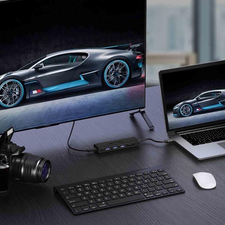 Lemorele TC23L 6-i-1 USB-C-dockningsstation / USB-C-hubb med 4K HDMI, Gigabit Ethernet och 100 W PD