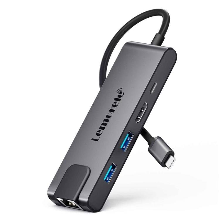 Lemorele TC24L 5-i-1 USB-C-dockningsstation / USB-C-hubb med 4K HDMI, USB 3.0, USB 2.0 och 100 W PD