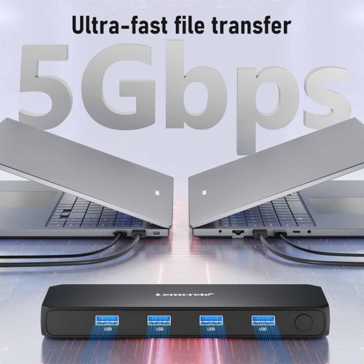 Lemorele KVM-switch G98 för delning av skärm, tangentbord och mus / KVM-växlare / Datorväxlare