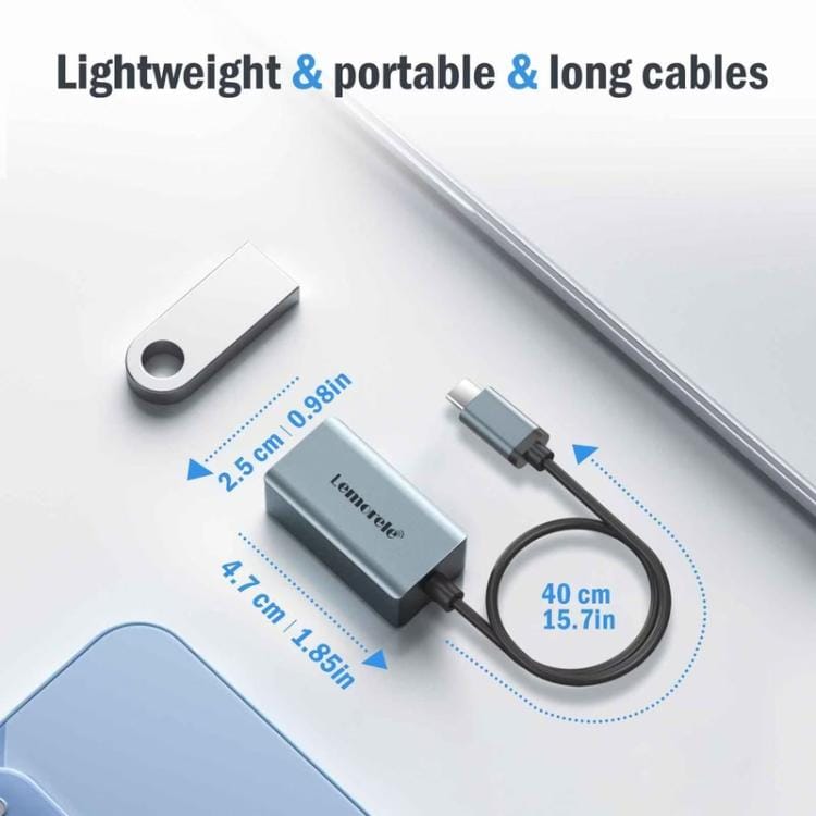 Lemorele USB-C Hubb TC48 med dubbel HDMI och Gigabit Ethernet / USB-C-docka / HDMI-adapter