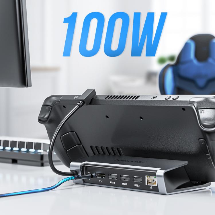 Lemorele Dockningsstation X23L 6-i-1 med HDMI 4K, kortläsare och 100W PD / USB-C-nav / PC-hubb