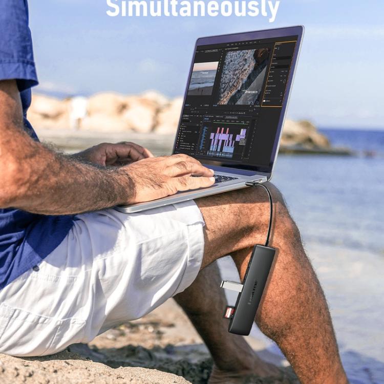 Lemorele Dockningsstation TC97 USB-C med HDMI 4K, Gigabit Ethernet och PD-laddning / PC-dock / Hubb