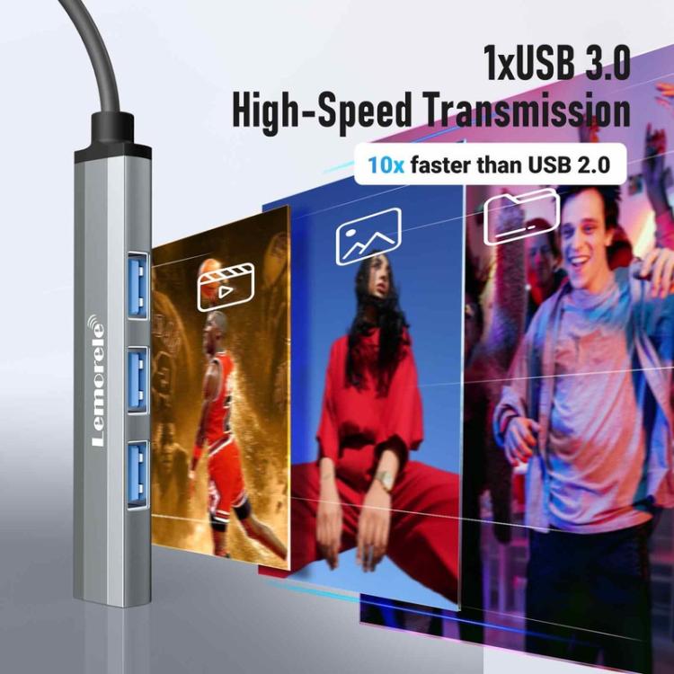 Lemorele Dockningsstation TC57 4-i-1 med HDMI 4K och 100W PD / USB-C-hubb / Multiportadapter