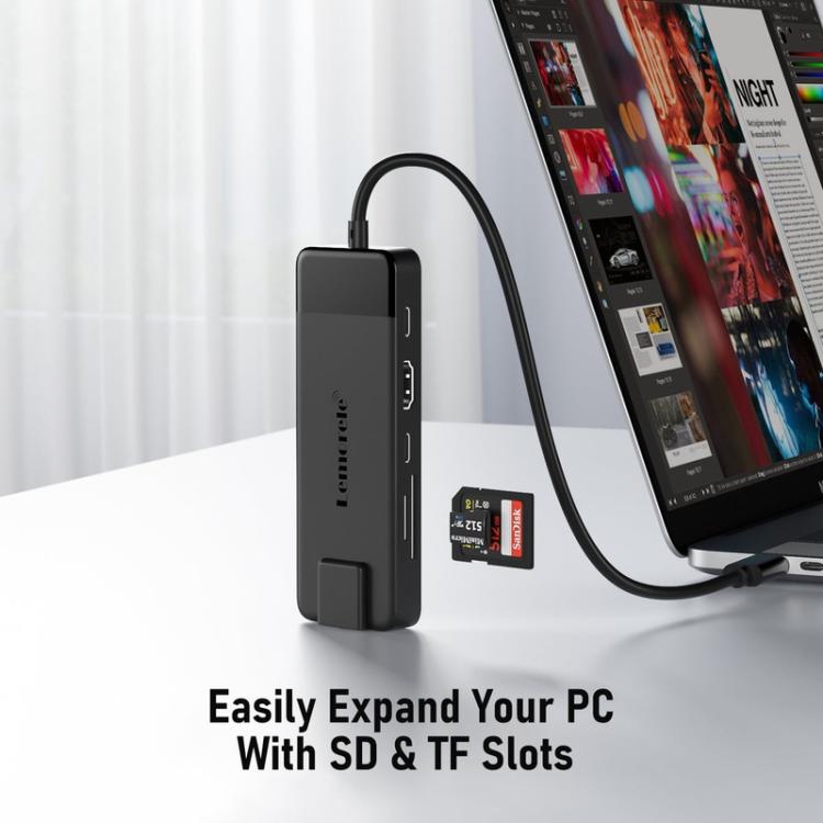 Lemorele Dockningsstation TC93 10-i-1 med HDMI, Gigabit Ethernet och PD-laddning / Docka / USB-hubb