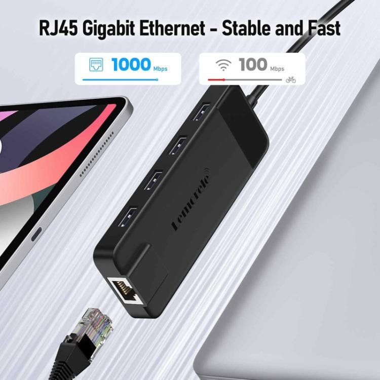 Lemorele Dockningsstation TC93 10-i-1 med HDMI, Gigabit Ethernet och PD-laddning / Docka / USB-hubb